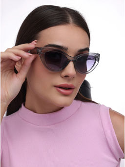 Zaadran - Unisex Grey Cat Eye Shape Sunglass - Paris Grey (5.6)
