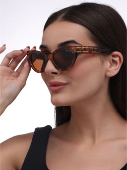 Zaadran - Unisex Brown Cat Eye Shape Sunglass - Paris Leopard (5.6)