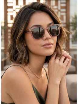 Zaadran - Unisex Black Square Sunglass - Pindorma Blk Brwn (5.6)