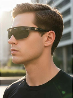Zaadran - Unisex Green Shield Shape Sunglass - Rider Green (5.4)