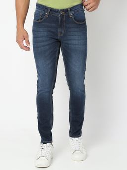 Spykar - Men Dark Blue Cotton Slim Fit Tapered Length Jeans Kano