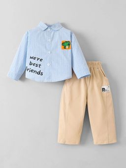 Hopscotch - Boys Blue Cotton Shirt with Pant