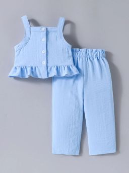 Hopscotch - Girls Blue Polyester Top with Pant