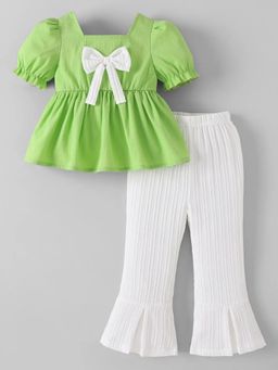 Hopscotch - Girls Green Polyester Top with Pant