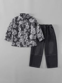 Hopscotch - Boys Black Cotton Blend Shirt with Jeans