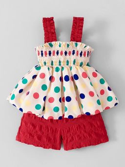 Hopscotch - Girls Multi-Colour Polyester Top with Shorts