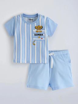 Hopscotch - Boys Blue Cotton T-shirt with Short