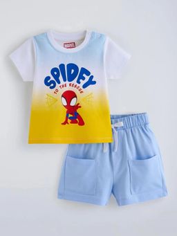 Hopscotch - Boys Blue Cotton T-shirt with Short