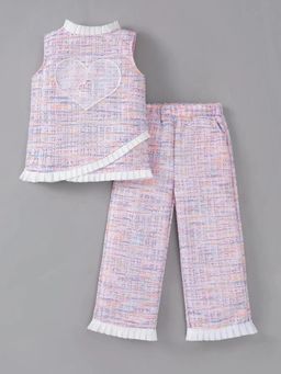 Hopscotch - Girls Multi-Colour Polyester Blend Top with Pant