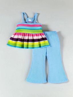 Hopscotch - Girls Multi-Colour Polyester Top with Pant