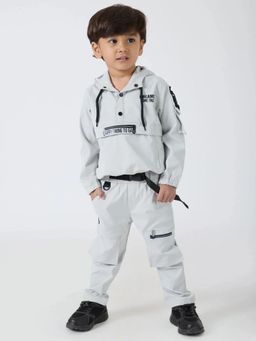 Hopscotch - Boys Grey Polyester Jacket with Pant