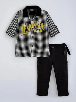 Hopscotch - Boys Black Cotton Shirt with Pant