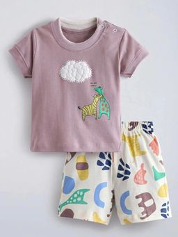 Hopscotch - Boys Pink Cotton T-shirt with Short