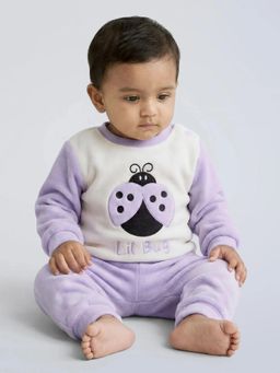 Hopscotch - Girls Purple Polyester Sweatshirt with Joggers