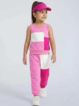 Hopscotch - Girls Multi-Colour Cotton T-shirt with Joggers