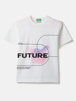 United Colors of Benetton - Girls White Pure Cotton T-shirt