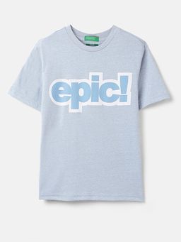 United Colors of Benetton - Girls Blue Pure Cotton T-shirt