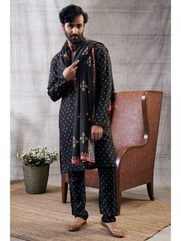 Soup by Sougat Paul - Zahra Printed Kurta With Shawl (Set of 3)