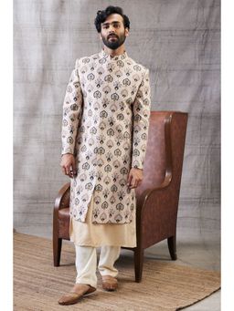 Soup by Sougat Paul - Sarouk Printed Sherwani (Set of 3)