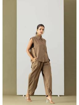 MARKKAH STUDIO - Brown Brun Oxford Shirt