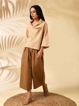 MARKKAH STUDIO - Beige Sicily Top with Pants