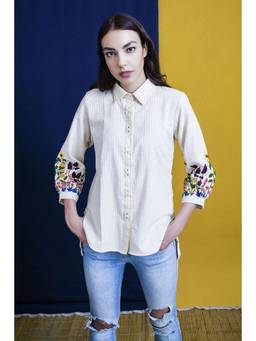 THE RIGHT CUT - Ivory Flower Garden Shirt
