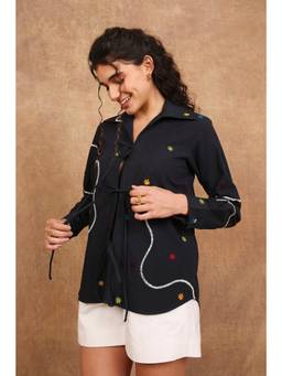 THE RIGHT CUT - Charcoal Daisy Rainbow Shirt