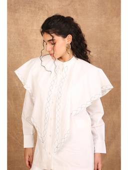 THE RIGHT CUT - White Forest Scarf Top