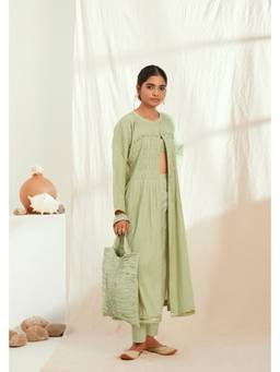 THE RIGHT CUT - Green Cotton Long Jacket