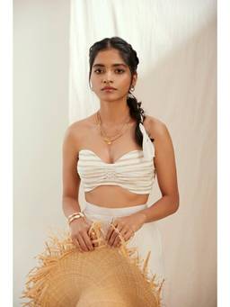 THE RIGHT CUT - Cotton Stripe Printed Bustier Top