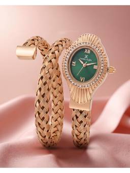Daniel Klein - Women Green Dial Rose Gold Bracelet Analog Watch Dk.1.14121-6 (M)