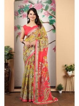 Suha - Women Fashion Ethnic Pure Cotton Green Saree with Unstitched Blouse