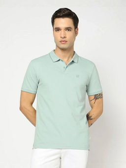 GAP - Mens Logo Slim Fit Aqua Polo T-Shirt