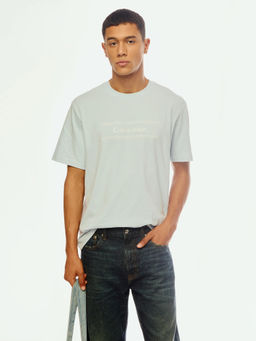 Calvin Klein - Logo Relaxed Fit Cotton Blue T-Shirt