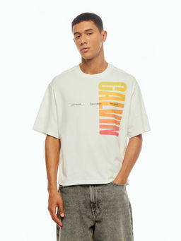 Calvin Klein - Logo Relaxed Fit Cotton White T-Shirt
