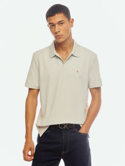 Calvin Klein - Solid Regular Fit Cotton Grey Polo T-Shirt