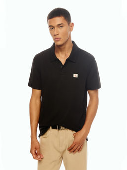 Calvin Klein - Solid Regular Fit Cotton Black Polo T-Shirt