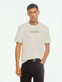 Calvin Klein - Logo Regular Fit Cotton White T-Shirt