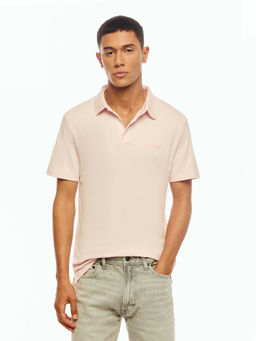 Calvin Klein - Solid Slim Fit Cotton Pink Polo T-Shirt