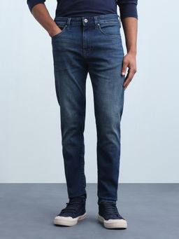 Flying Machine - Mens Slash Slim Fit Whiskered Blue Jeans
