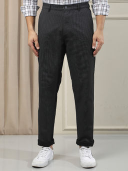 CRIMSOUNE CLUB - Mens Black Textured Trouser