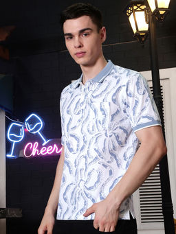 CRIMSOUNE CLUB - Mens Blue Printed T-Shirt