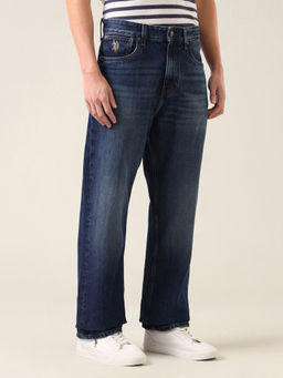 U.S. Polo Assn. Denim Co. - Mens Logan Loose Straight Fit Whiskered Jeans