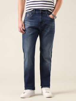 U.S. Polo Assn. Denim Co. - Mens Mason Regular Straight Fit Whiskered Jeans