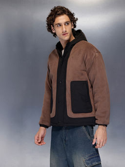 WROGN - Mens brown and black panelled jacket