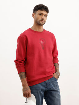 WROGN - Comfort Fit Placement Printed Sweatshirt
