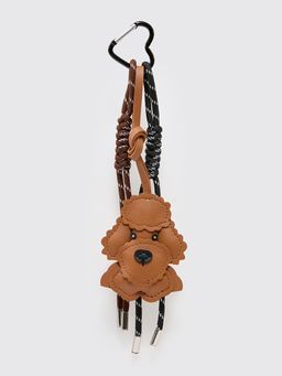 Pomelo - Poodle Dog Silhouette Padded Bag Charm with Braided Rope Strap