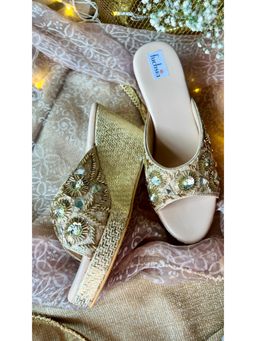 Fuchsia by Aashka Mehta - Mirror Magic Sliders Heel Wedges