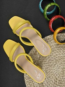 Jove - Women Yellow Solid Heel Sandals