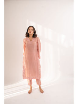 Avaasya Jaipur - The Daffodil Light Pink Kurta Pants (Set of 2)